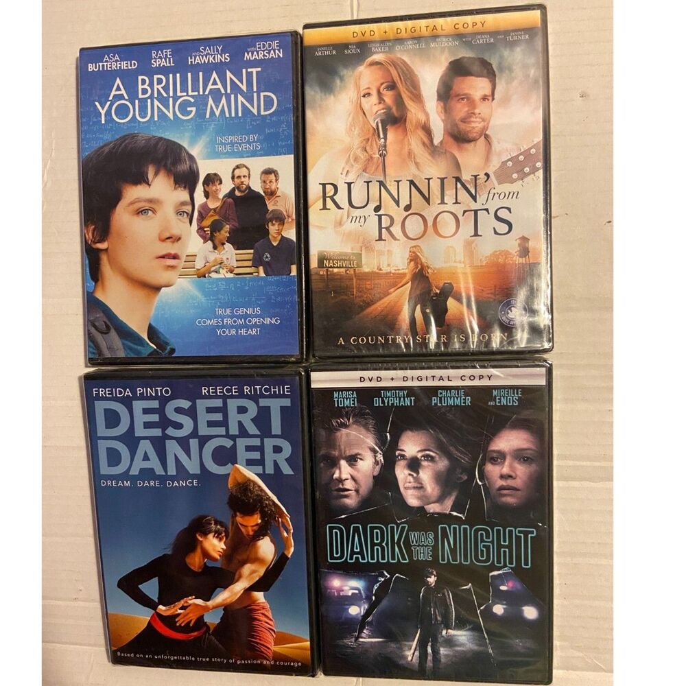 4 Movie Drama Lot New!Brilliant Young Mind Dark Was Night Desert Dancer More!